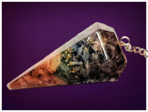 Orgone Chakra Layered Crystal Pendulum
