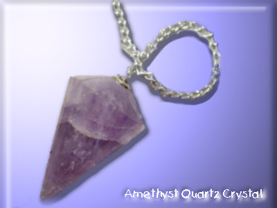 Amethyst Crystal Dowsing Pendulum with Chain