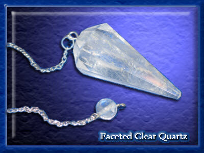 Clear Quartz Crystal Pendulum with Chain