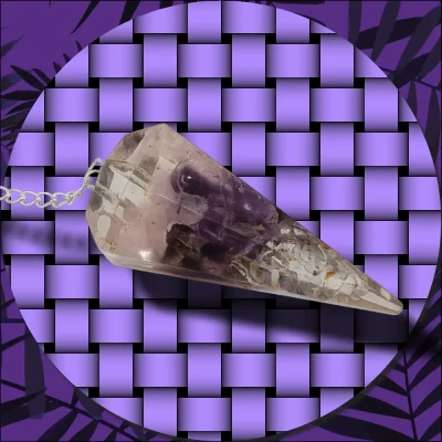 Orgone Rose Quartz Amethyst Crystal Pendulum.