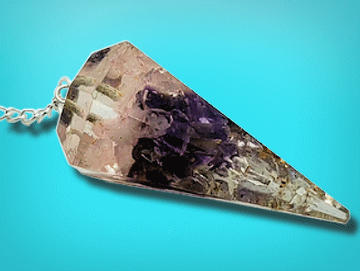 Orgone Rose Quartz Amethyst Crystal Pendulum