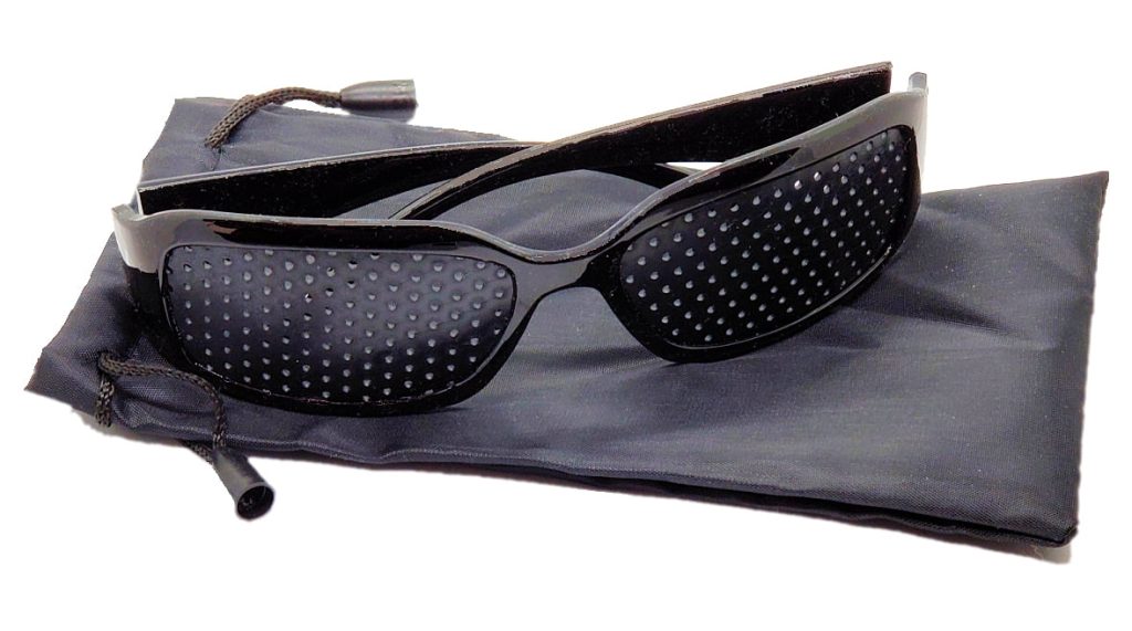 Pinhole Glasses with Soft Protective Case.