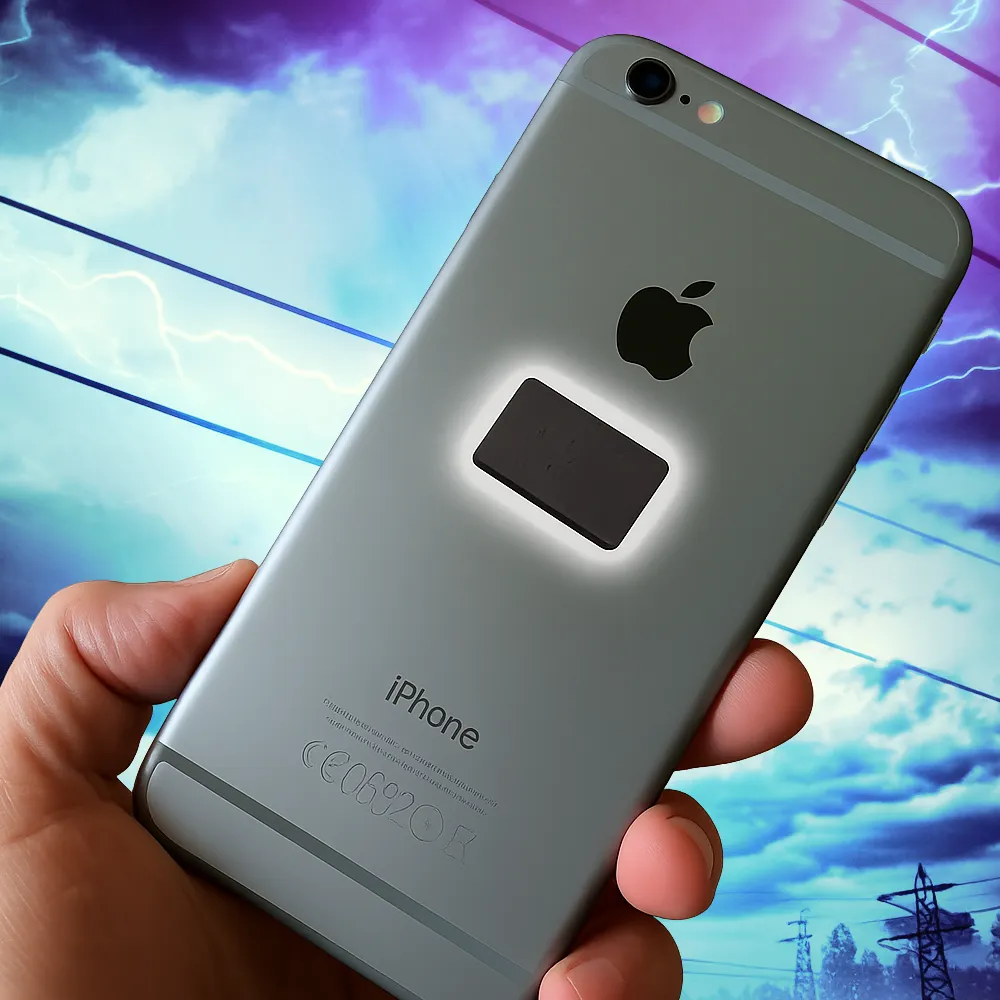 Understanding EMFs and EMF Protection Tools 3 Shungite EMF protection on mobile phone.